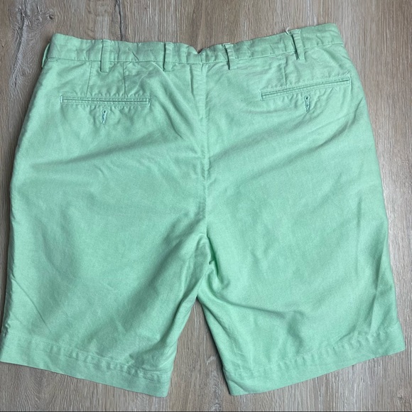 Polo Ralph Lauren MENS OXFORD khaki chino flat front shorts green SZ 35 - Picture 6 of 9